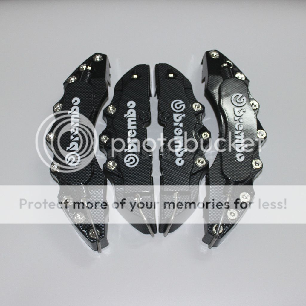 3D 4PCS Carbon Fiber Disc Brake Caliper Cover Racing Brembo Style Big
